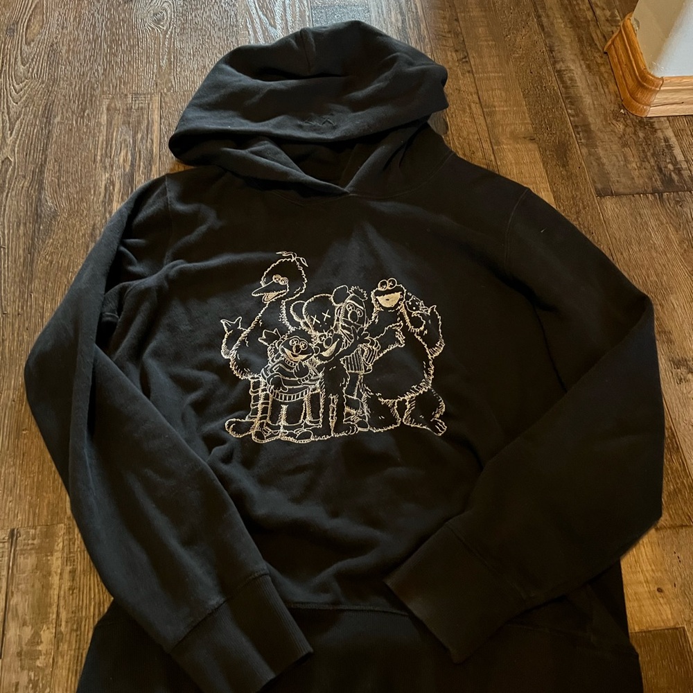 Black Kaws x Sesame Street hoodie